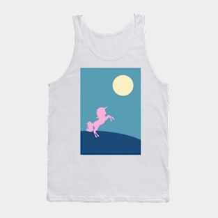 Unicorn in the full moon night Tank Top